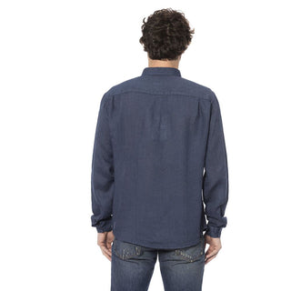 Elegant Blue Linen Shirt For Men