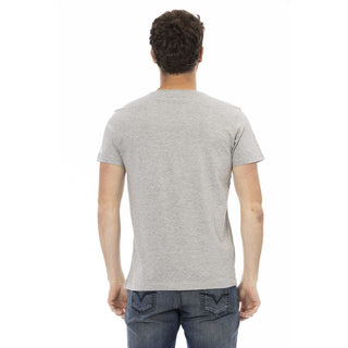 Gray Cotton Men T-shirt