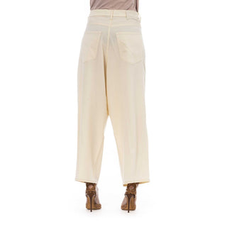 Chic Beige Wool Blend Trousers