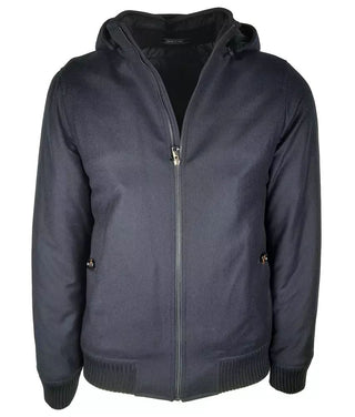 Elegant Wool-cashmere Men's Jacket With Hood