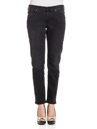 Elegant Black Karen Jeans With Pony Skin Patch