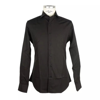 Sleek Milano Cotton Men's Shirt In Black