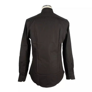 Sleek Milano Cotton Men's Shirt In Black