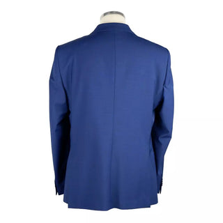 Elegant Two-button Men's Suit In Blue
