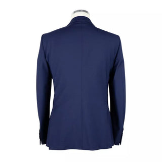 Elegant Blue Wool Blend Men's Suit