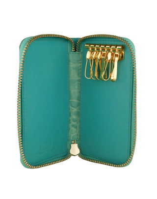 Chic Turquoise Leather Keyholder
