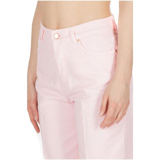 Elegant Pink Cotton Denim with Chic Logo