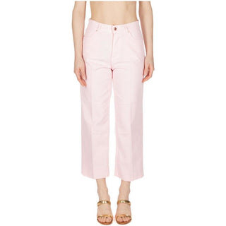 Elegant Pink Cotton Denim with Chic Logo