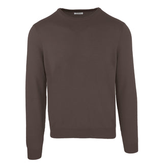 Elegant Brown Cashmere-wool Blend Sweater