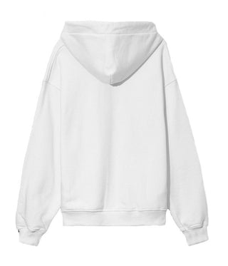 Elegant White Hooded Sweatshirt With Logo Print