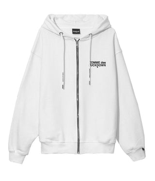 Elegant White Hooded Sweatshirt With Logo Print