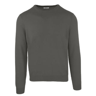 Elegant Anthracite Wool-cashmere Sweater