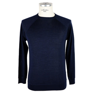 Elegant Blue Cashmere Blend Crewneck Sweater