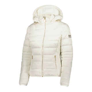 Chic White Short Down Jacket With Hood