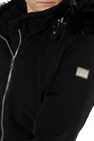 Chic Hooded Down Jacket With Fur Detail
