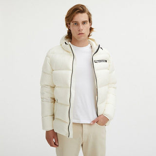 Elegant White Hooded Down Jacket