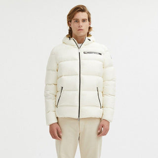 Elegant White Hooded Down Jacket