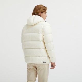 Elegant White Hooded Down Jacket