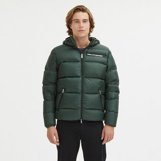 Sleek Dark Green Hooded Winter Jacket