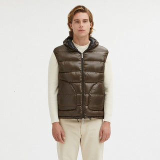 Brown Nylon Men's Reversible Vest