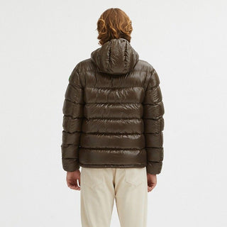 Reversible Hooded Jacket In Dove Grey And Brown