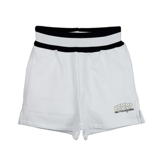Chic White Stretch Shorts With Logo Print