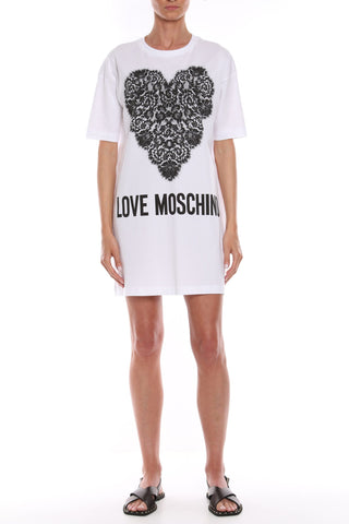 Chic Graphic Print Cotton T-Shirt Dress