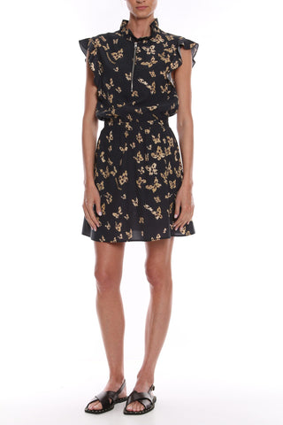 Chic Butterfly Motif Short-sleeved Dress