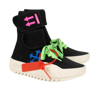 Striking Moto Wrap Sneakers With Iconic Logo Print