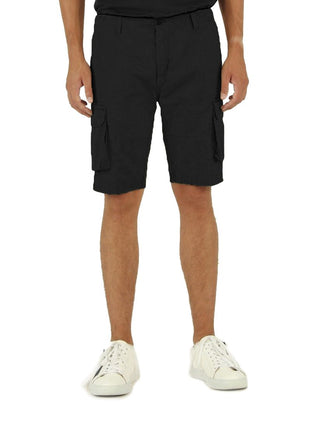 Chic Black Cotton Bermuda Shorts for Men