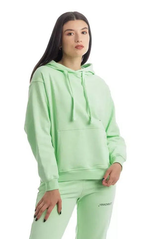 Chic Green Cotton Hooded Sweatshirt