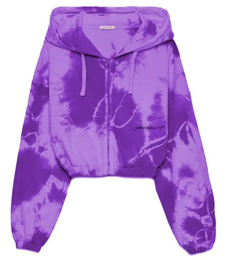 Elegant Purple Hooded Sweatshirt With Logo Print