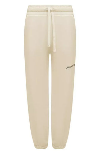 Beige Cotton Drawstring Sweatpants