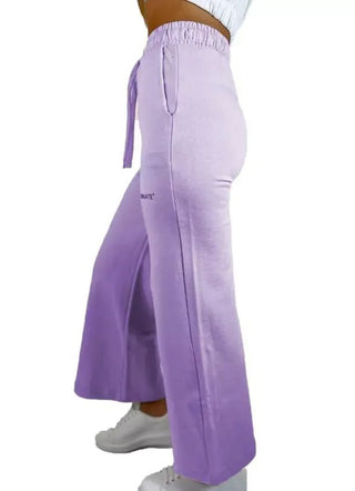 Elegant Cotton Palazzo Pants With Logo Detail