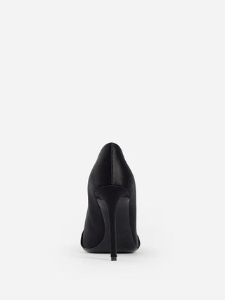 Chic Black Silk Blend Heeled Pumps