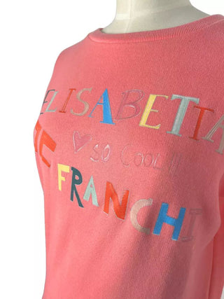 Peach Pink Cotton Sweatshirt with Front Print