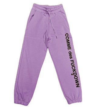 Chic Purple Cotton Sweatpants With Logo Print