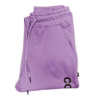 Chic Purple Cotton Sweatpants With Logo Print