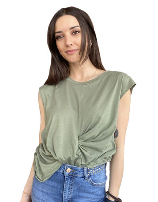 Chic Sleeveless Knot-Front Top