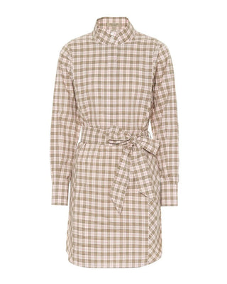 Iconic Check Cotton Shirt Dress In Sweet Pink
