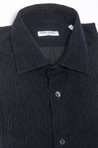 Robert Friedman Clothing Black / M Sleek Medium Slim Collar Cotton Shirt