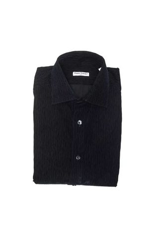 Robert Friedman Clothing Black / M Sleek Medium Slim Collar Cotton Shirt