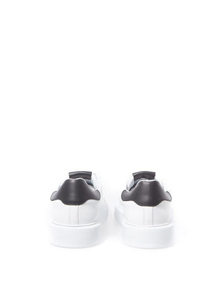 Roberto Cavalli Men White / EU42.5/US8.5 White Leather Sneakers with Silver Logo