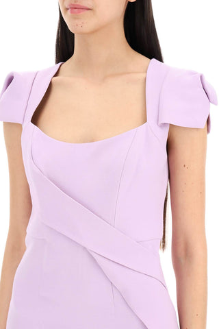 Roland Mouret Earrings Pink / 12 midi dress with draped detailing