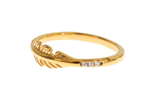 Elegant Gold Plated Sterling Silver Cz Ring