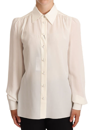 Elegant Silk Top In Off White