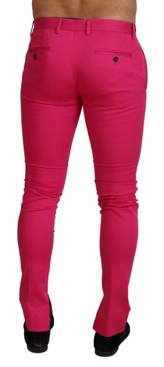 Chic Pink Cotton Blend Trousers