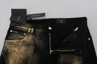 Elegant Black Gold Dust Jeans