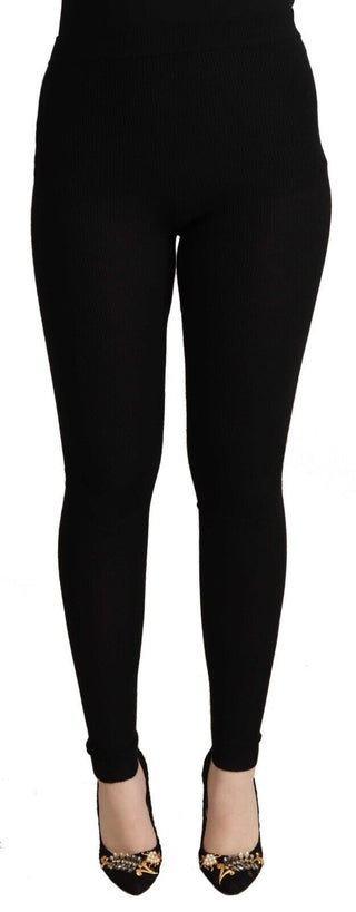 Black High Waist Cashmere Tights Pants