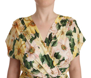 Elegant Silk Floral Mini Wrap Dress